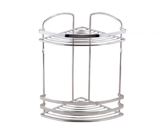 Полка в ванную TEKNO-TEL BK082SSM угловая, 2 яруса, нерж.сталь матовый 00-00002401 