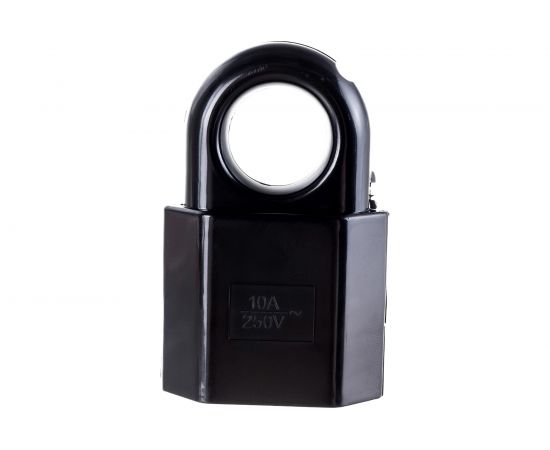 Кабельная розетка TDM 2П, 10А, 250B, под евровилку CEE 7/16, с защитными шторками, с кольцом, черная SQ1806-0192 