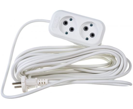 Двухместный сетевой удлинитель LUX У2-0, 10м, 4606400414520 