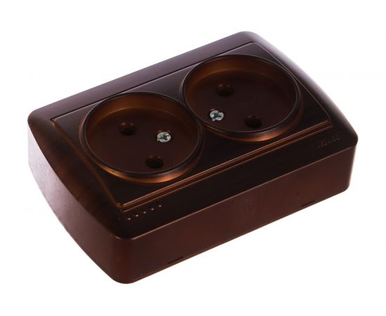 Двойная розетка Lezard DEMET без заземления, закрытый корпус 711-0400-128 