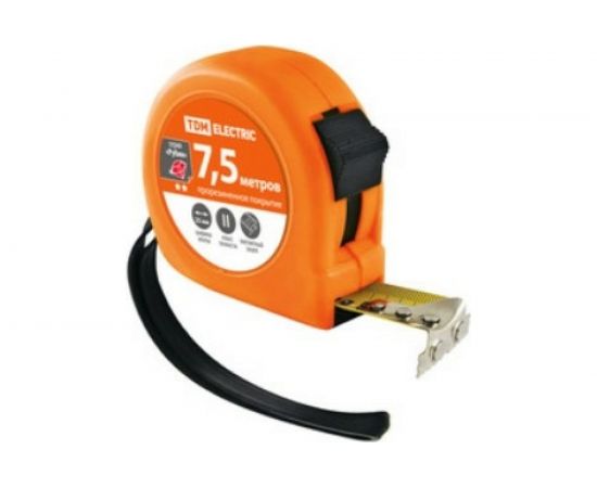 Рулетка длина 7.5 м, стальная лента, ширина 25 мм, прорезиненное покрытие, магнит TDM ""Рубин"" SQ1018-0107 