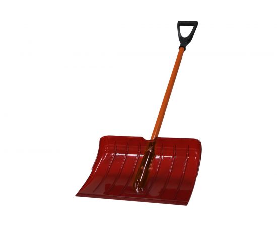 Снеговая лопата из поликарбоната CARBOLUX ПК-2 красная с алюминиевым черенком и ручкой 22210 