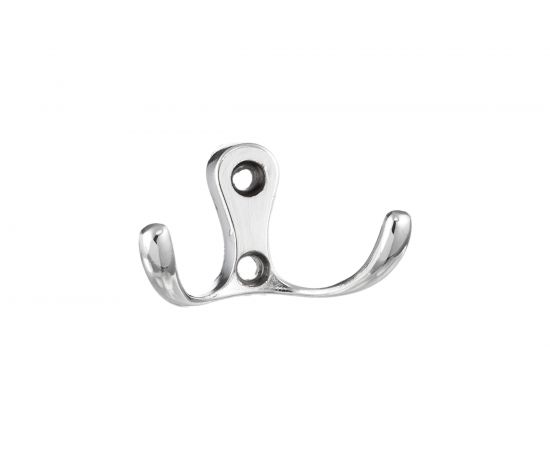 Мебельный крючок KERRON двухрожковый, хром LT 0010 