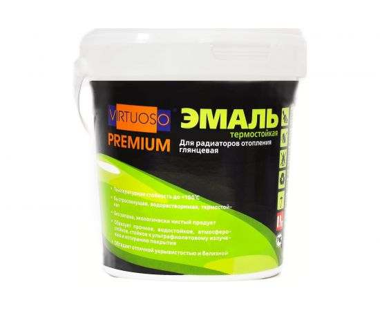 Акриловая эмаль для радиаторов VIRTUOSO PREMIUM белая, глянцевая 0,9кг 51616 