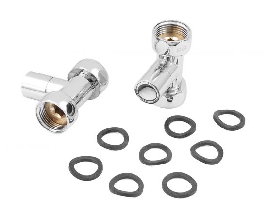 Прямой кран-вентиль SG ручка колпачок, хром, 1х1 г/г, 2 шт 8830SCH1010/2 