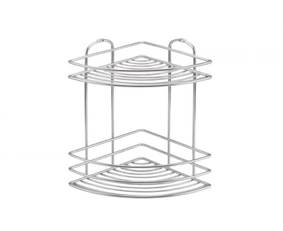 Полка в ванную TEKNO-TEL BK022SSS угловая, 2 яруса, нерж.сталь глянцевый 00-00002391 