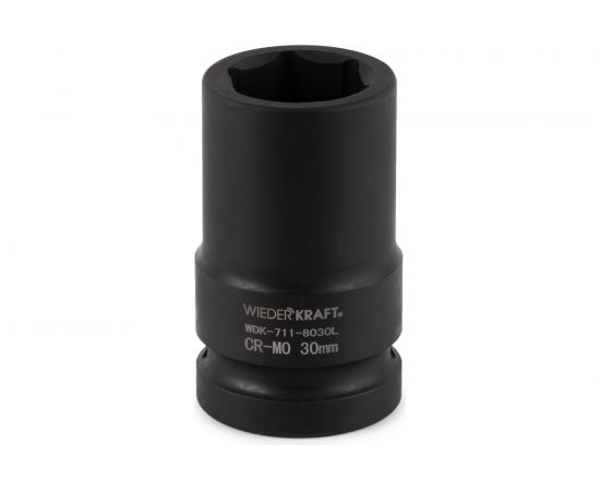 Головка торцевая ударная глубокая 6-гранная (30 мм; 1"") WIEDERKRAFT WDK-711-8030L 