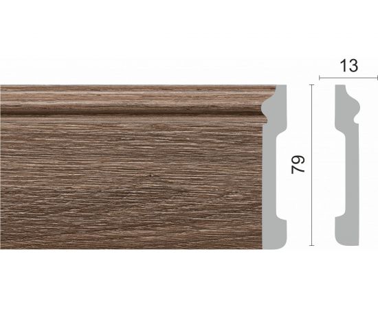 Напольный плинтус Decor-Dizayn ударопрочный, влагостойкий, ясень 79х13х2400 мм 005-92SH – изображение 2