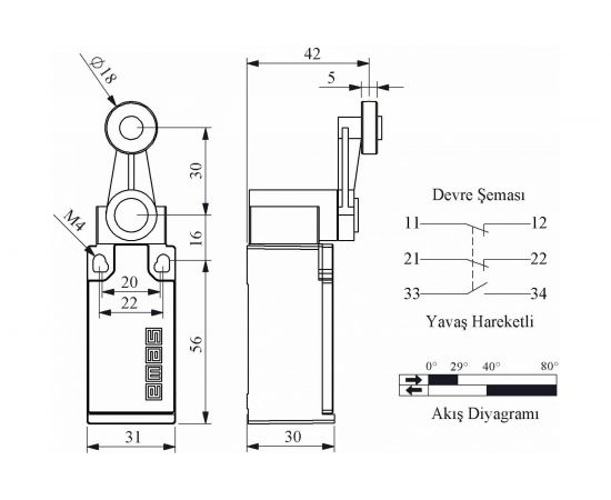 Концевой выключатель Emas в пластиковом корпусе, 240 В, 3 А. L5K25MEP121 – изображение 2
