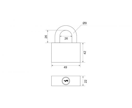 Навесной замок Trodos полимер BC-HG36-50 Blister 210045 – изображение 2