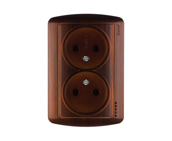 Двойная розетка Lezard DEMET без заземления, закрытый корпус 711-0400-128 – изображение 2