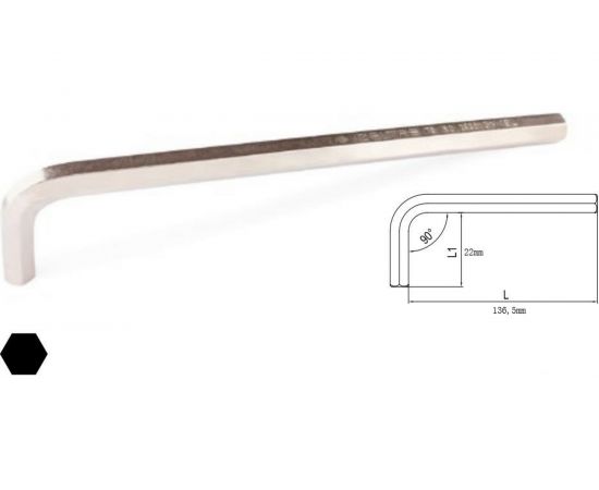 Г-образный удлиненный 6-гранный ключ 3,5мм IZELTAS 4903220035 – изображение 2