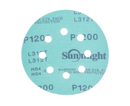 Круг шлифовальный FILM L312T+ (5 шт; 125 мм; на липучке; 8 отв; зелёный; P1200) SUNMIGHT 53221R – изображение 2
