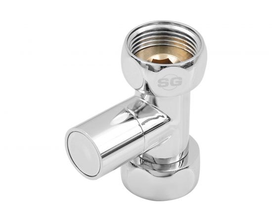 Прямой кран-вентиль SG ручка колпачок, хром, 1х1 г/г, 2 шт 8830SCH1010/2 – изображение 2