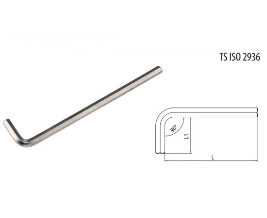 Г-образный удлиненный 6-гранный ключ 3,5мм IZELTAS 4903220035 – изображение 3