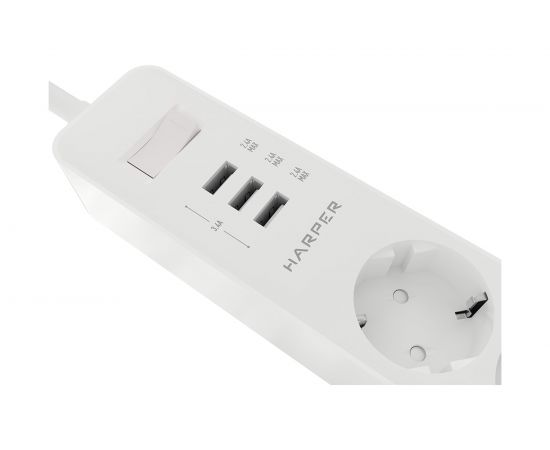 Удлинитель с USB зарядкой HARPER UCH-315 White H00002825 – изображение 5
