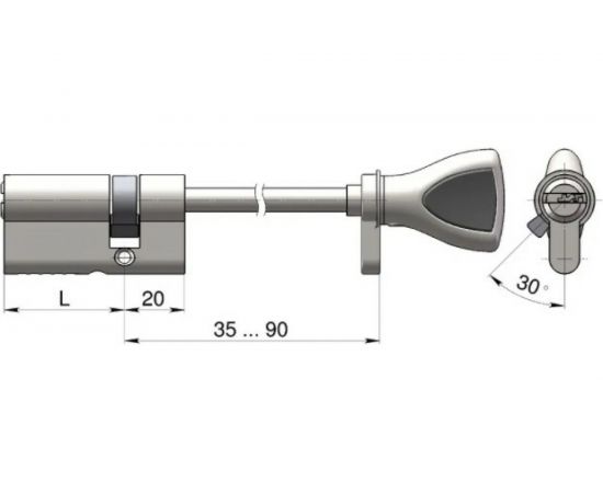 Цилиндровый механизм CRIT Р-238-St 55/20/80 Хп 04002 – изображение 5
