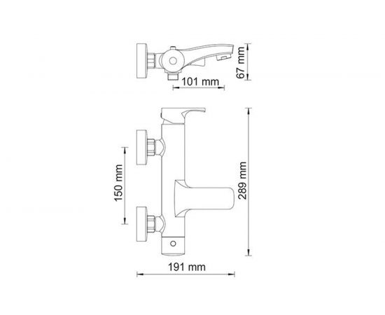Смеситель для ванны WasserKRAFT Berkel с коротким изливом 4801 – изображение 8