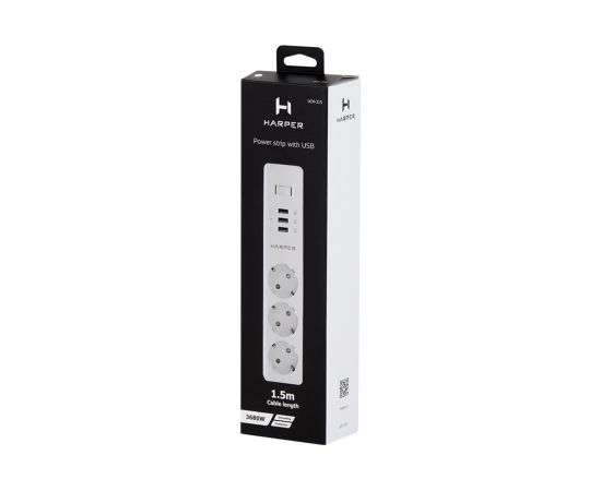 Удлинитель с USB зарядкой HARPER UCH-315 White H00002825 – изображение 8