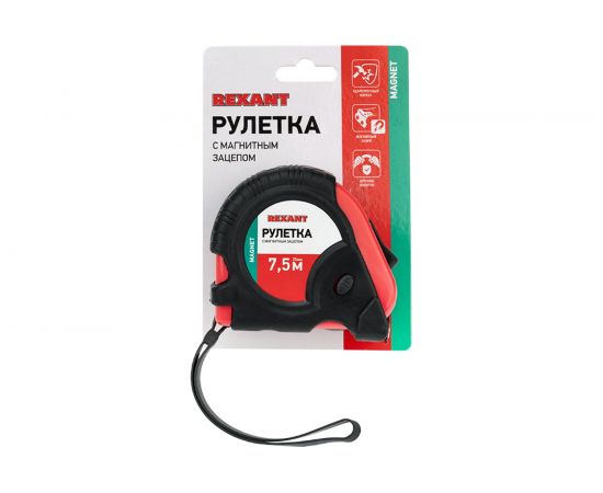 Рулетка REXANT Профи прорезиненный корпус 7,5 м х 25 мм магнитная 12-9016 – изображение 10