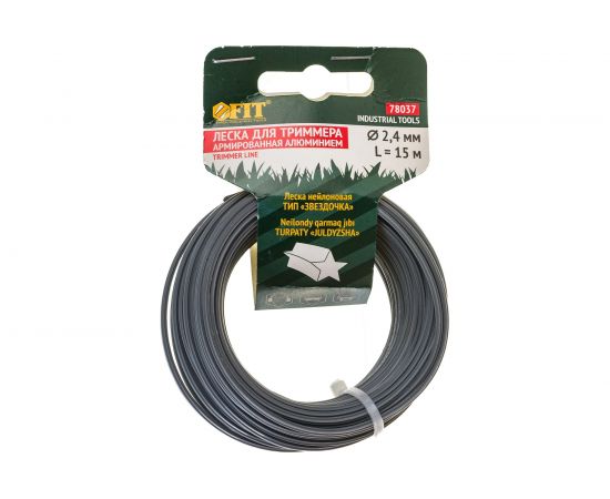Леска армированная Звезда (15 м; 2.4 мм) для садовых триммеров FIT 78037 