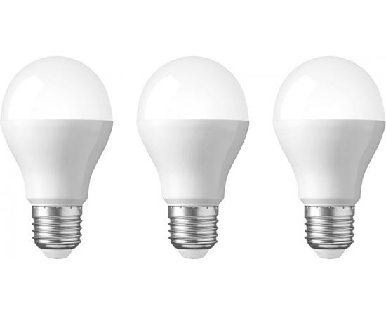 Светодиодная лампа REXANT 3 шт Груша A60 15.5 Вт E27 6500 K холодный свет 604-010-3 