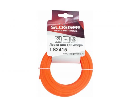 Леска LS2415 2.4 мм, 15 м, квадрат для триммера Slogger LS2415 