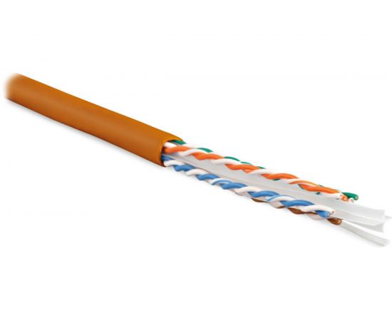 Кабель витая пара Hyperline UUTP4-C6-S23-IN-LSZH-OR-305 (305 м) U/UTP, категория 6, 4 пары 47461 