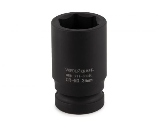 Головка торцевая ударная глубокая 6-гранная (36 мм; 1"") WIEDERKRAFT WDK-711-8036L 