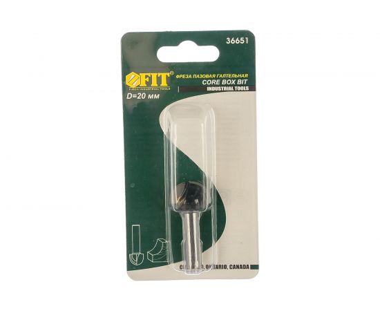 Фреза пазовая галтельная (20х12х49 мм) по дереву FIT IT 36651 