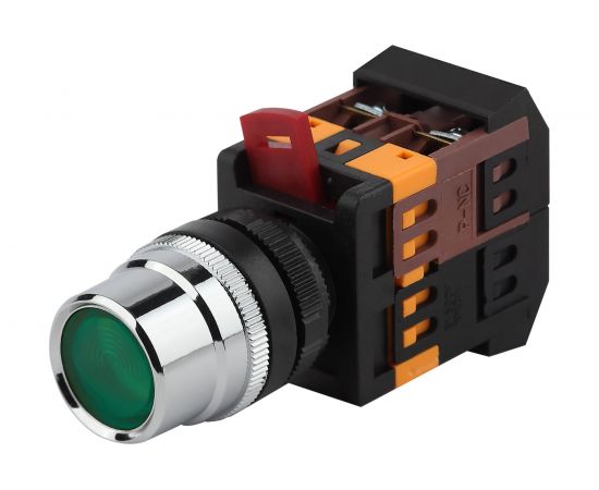 Кнопка ЭРА ABLF-22 зеленый, d22мм, неон/240В, 1з+1р, 10/400/3200 Б0045650 