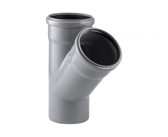 Канализационный тройник RTP D 110х110 мм, 45 град, серый 36575 