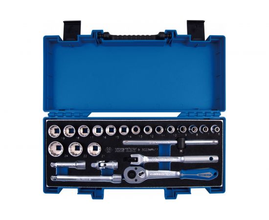 Набор торцевых головок с принадлежностями 3/8"" KING TONY двенадцатигранные, 6-24 мм, 23 предмета 3023MRV11 