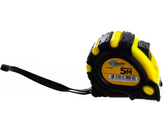 Рулетка 5мх25мм с 3 фиксаторами, в обрезиненном корпусе GRIFF d135014 – изображение 2
