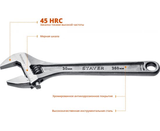 Разводной ключ Stayer MAX-Force, 250 / 30 мм, 2725-25_z01 – изображение 2