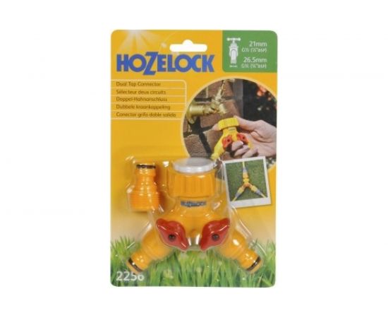 Коннектор для крана вне помещений 1/2" и 3/4" 2х канальный Hozelock 2256 3600 – изображение 2