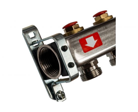 Коллектор из нержавеющей стали без расходомеров, с клапаном выпуска воздуха и сливом STOUT 3 выхода SMS-0932-000003 – изображение 2