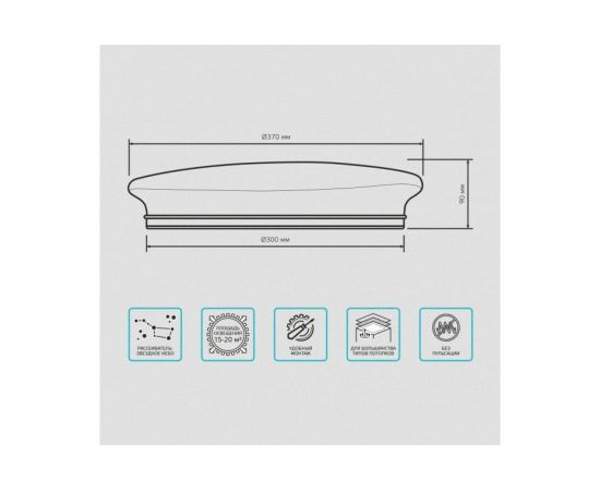 Светильник Gauss Basic Space Stone НПС 24W 2050lm 4000K 220-240V IP20 370*340*90 LED 1/20 995438224 – изображение 2