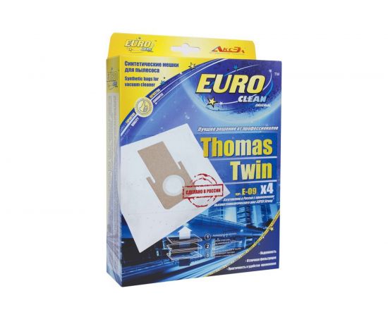 Мешок-пылесборник синтетический для пылесосов THOMAS (4 шт.) EURO CLEAN E-09/4 – изображение 2