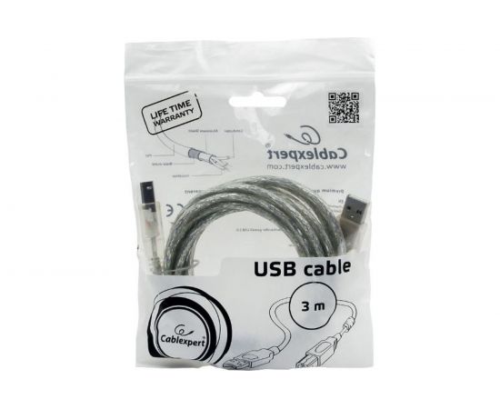 Кабель Cablexpert USB 2.0 Pro AM/BM, 3м, экран прозрачный CCF-USB2-AMBM-TR-10 – изображение 2