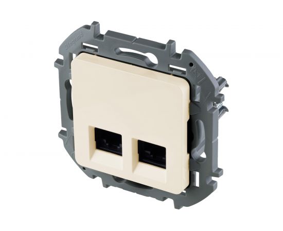 Двойная розетка RJ 45 Legrand - категория 6 - UTP - INSPIRIA - слоновая кость 673841 – изображение 2