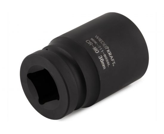 Головка торцевая ударная глубокая 6-гранная (36 мм; 1"") WIEDERKRAFT WDK-711-8036L – изображение 3