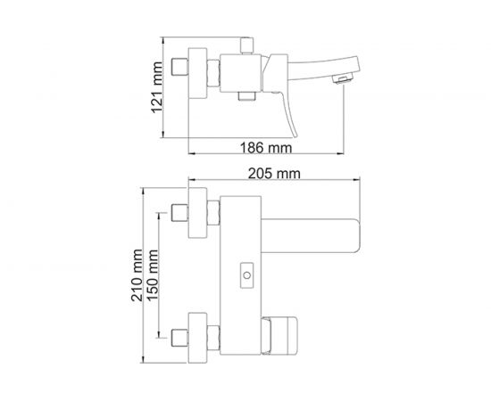 Смеситель для ванны WasserKRAFT Aller с коротким изливом 1061 – изображение 3