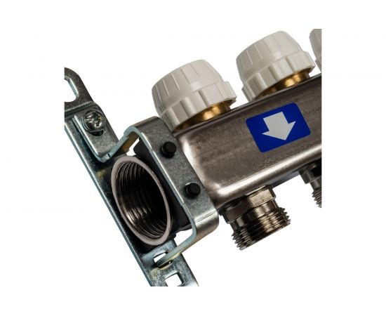 Коллектор из нержавеющей стали без расходомеров, с клапаном выпуска воздуха и сливом STOUT 3 выхода SMS-0932-000003 – изображение 3