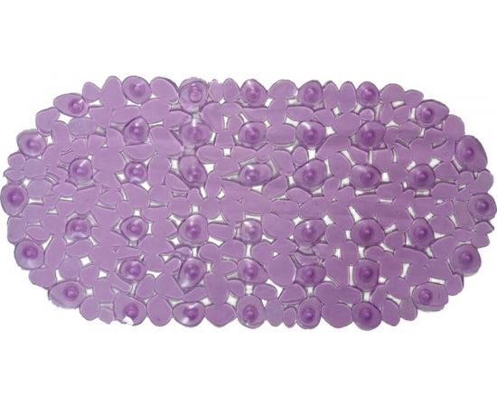 Коврик ПВХ для ванной Рыжий кот Камешки сиреневый 008623 