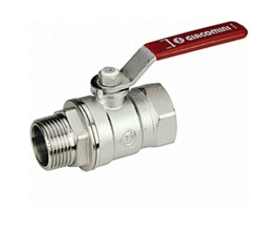 Шаровой кран Giacomini R254DL 3/4"", внутренняя/наружная, ручка-рычаг красный, хромированный R254LX004 