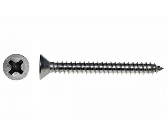 Саморез КРЕП-КОМП потай нержавейка PH DIN 7982 А2, универсал 4,2х50 200 шт. спн4250 