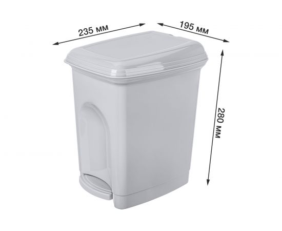 Педальный контейнер для мусора Бытпласт 7л светло-серый 431202630 