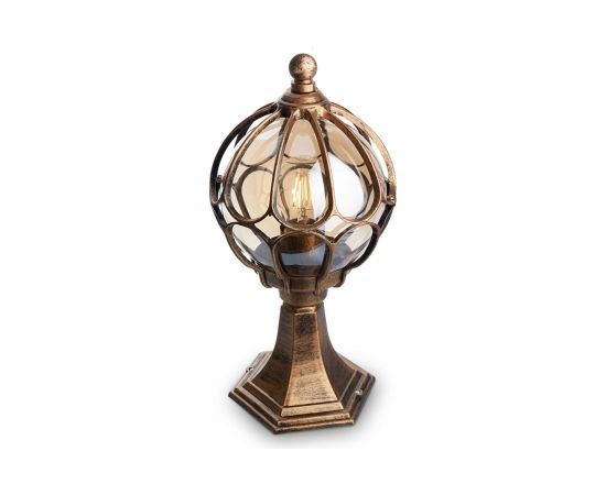 Садово-парковый светильник, круглый на постамент 60W 230V E27, черное золото Feron PL3704 11364 