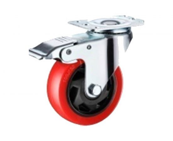 Колесо полипропиленовое поворотное с площадкой и тормозом 330125Sb (125 мм; 150 кг) А5 1005834 